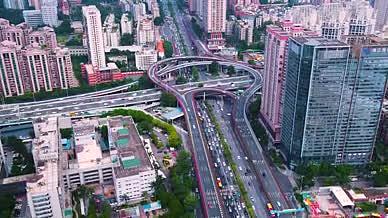 广州黄埔立交汽车车流交通4k建筑航拍视频的预览图